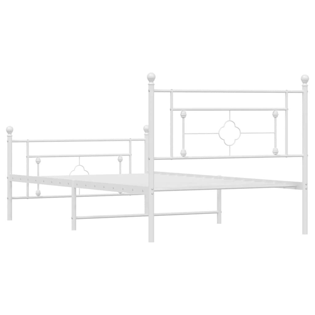 vidaXL Estructura cama sin colchón con estribo metal blanco 107x203 cm