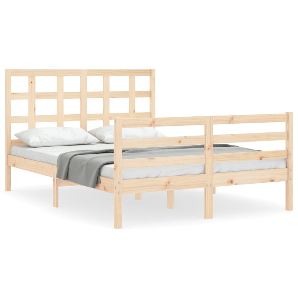 vidaXL Estructura de cama con cabecero madera maciza 120x200 cm