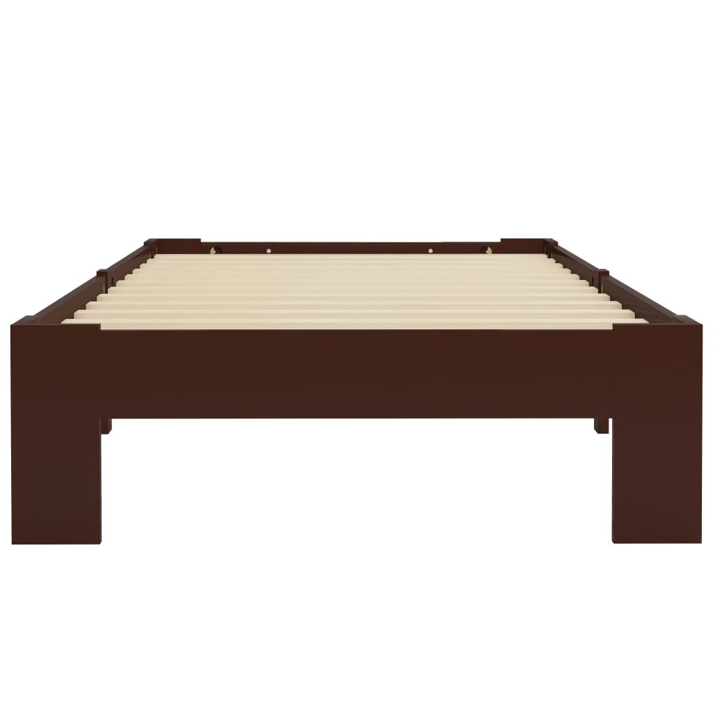 vidaXL Estructura cama sin colchón madera pino marrón oscuro 90x200 cm