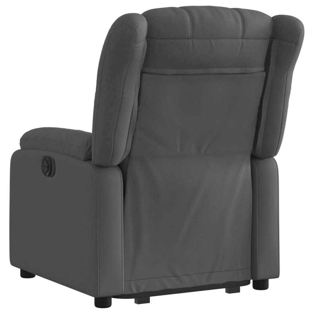 vidaXL Sillón eléctrico reclinable elevable de tela gris oscuro