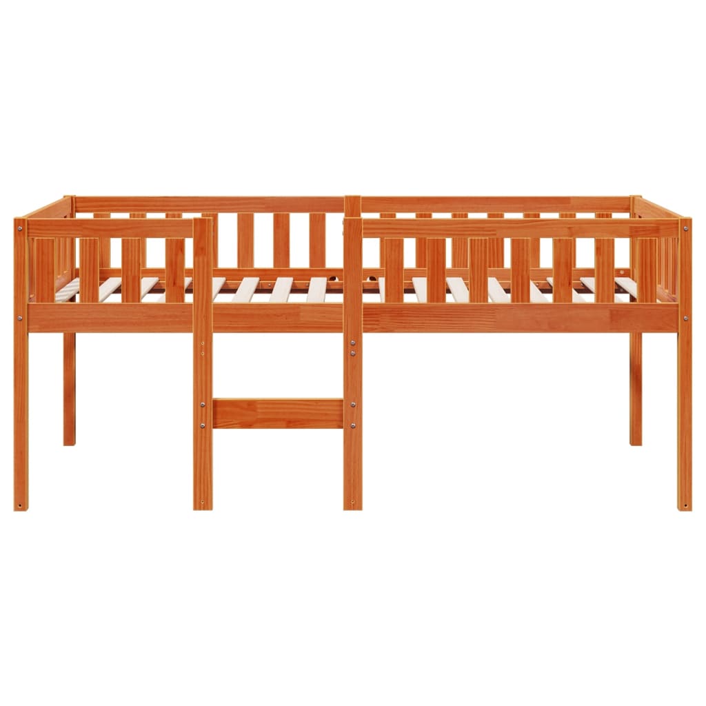 vidaXL Cama de niños sin colchón madera maciza pino marrón 75x190 cm