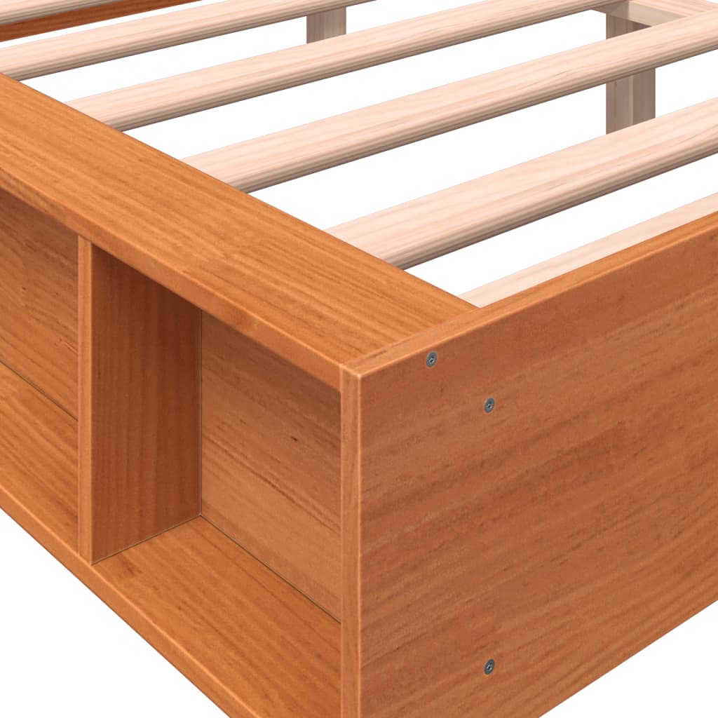 vidaXL Estructura de cama sin colchón madera maciza marrón 120x190 cm