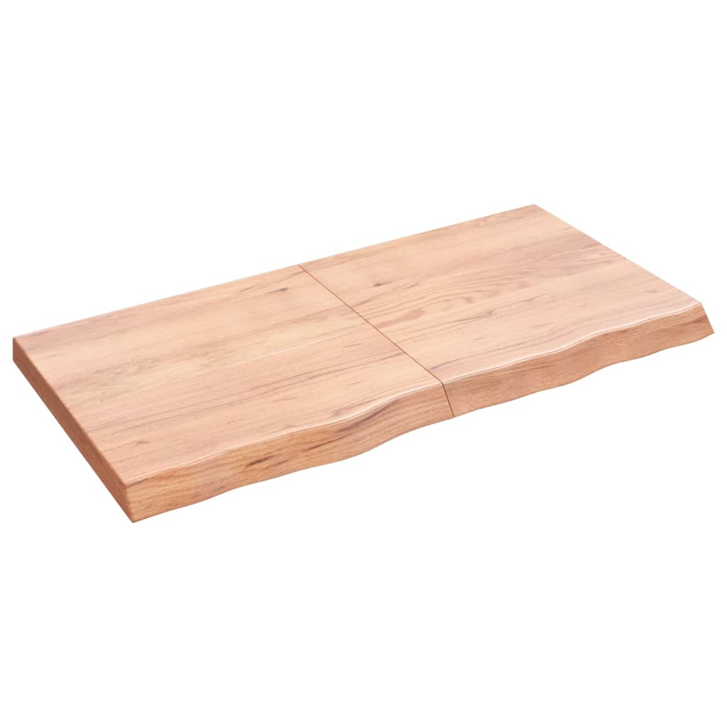 vidaXL Tablero mesa madera roble tratada marrón claro 120x60x(2-6) cm