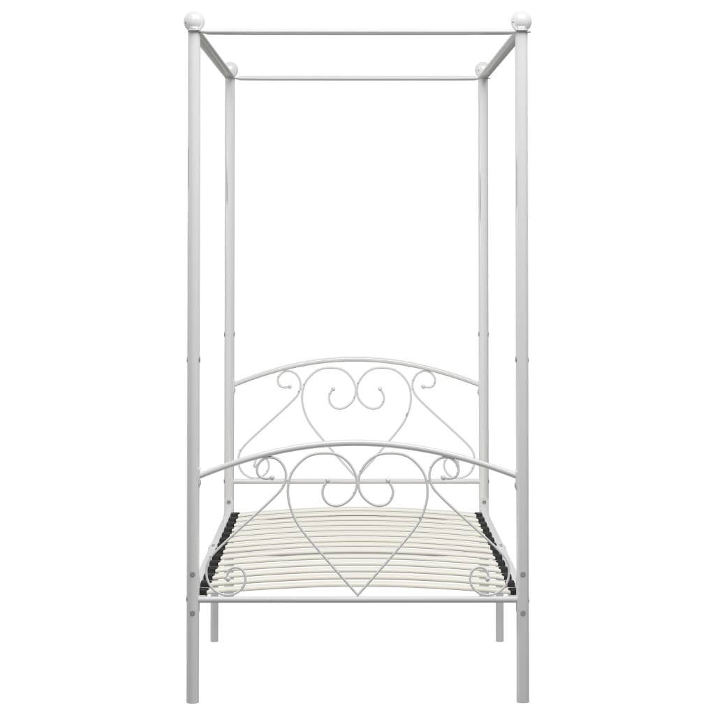 vidaXL Estructura cama con dosel sin colchón metal blanco 120x200 cm