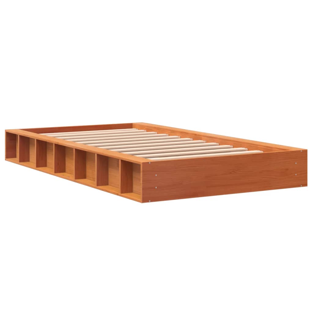 vidaXL Estructura de cama sin colchón madera maciza marrón 90x190 cm