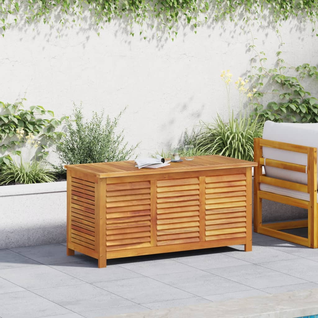 vidaXL Caja de almacenaje de jardín madera maciza acacia 113x50x56 cm