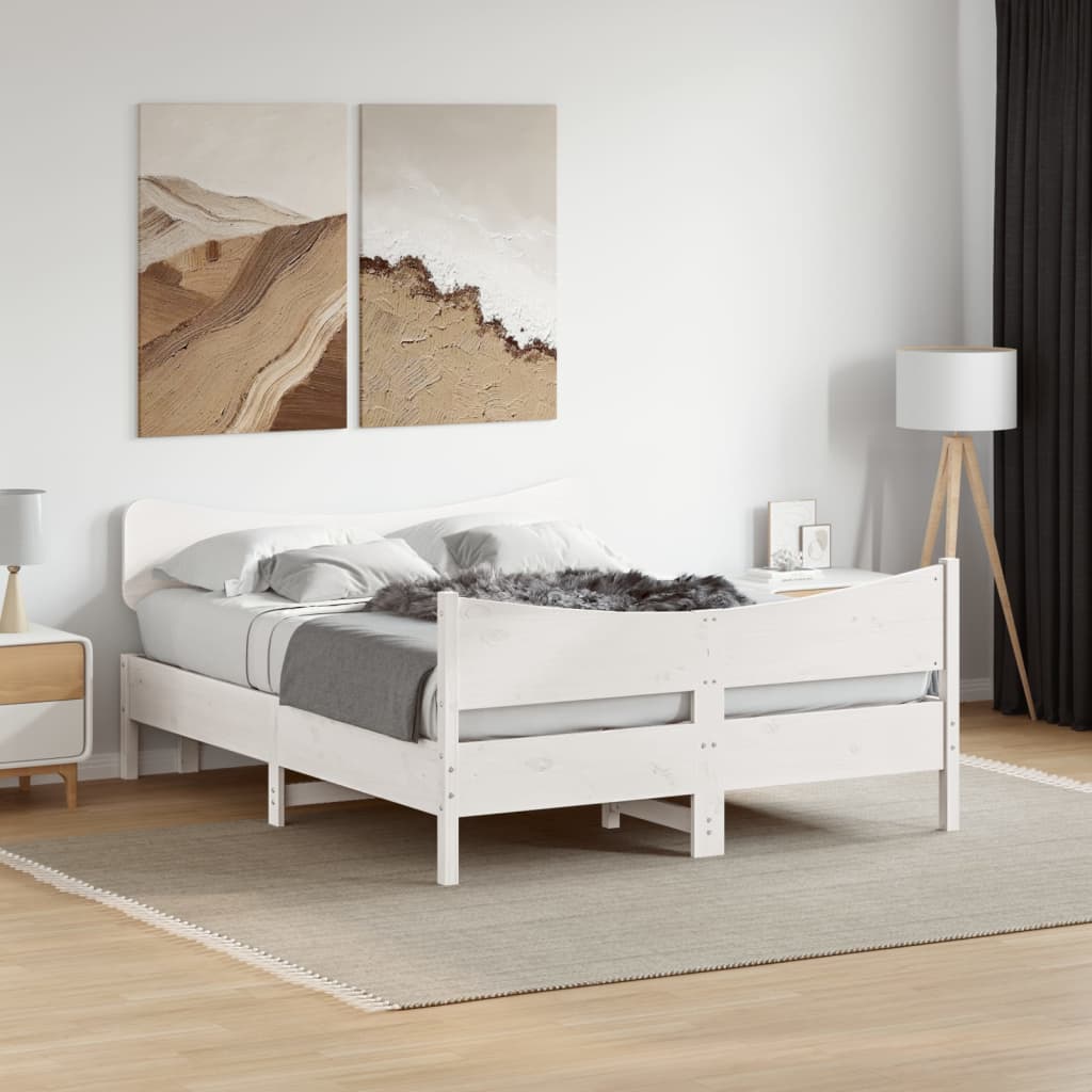 vidaXL Estructura de cama sin colchón madera maciza de pino 160x200 cm