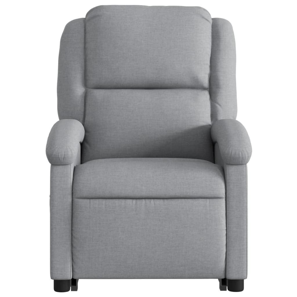 vidaXL Sillón de masaje eléctrico reclinable elevable tela gris claro