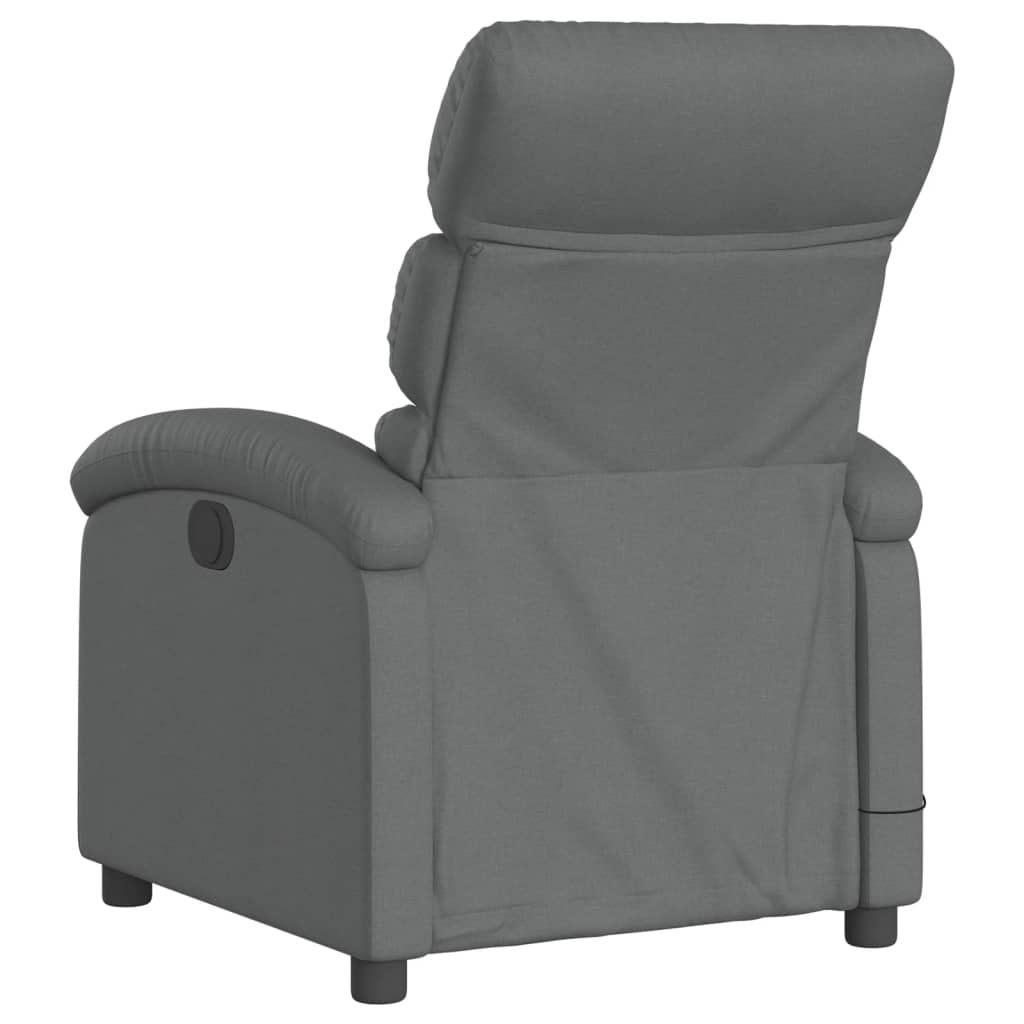 vidaXL Sillón reclinable de masaje eléctrico tela gris oscuro