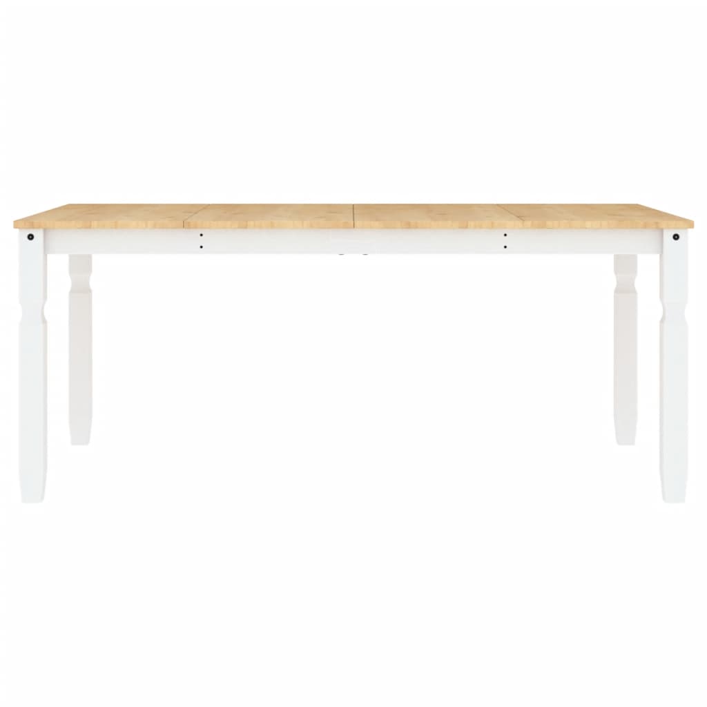 vidaXL Mesa de comedor Corona madera maciza pino blanco 180x90x75 cm