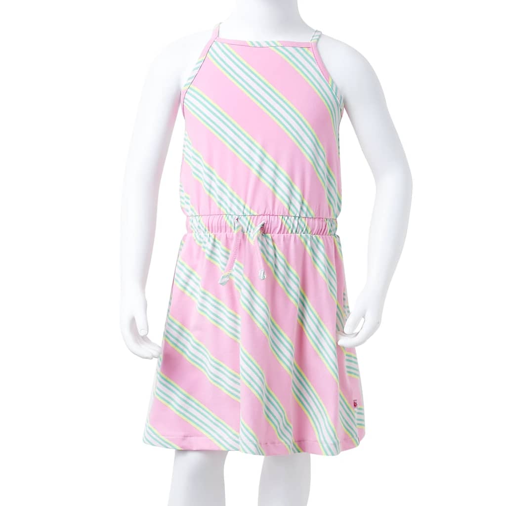 Vestido infantil sin mangas con cordón rosa 128