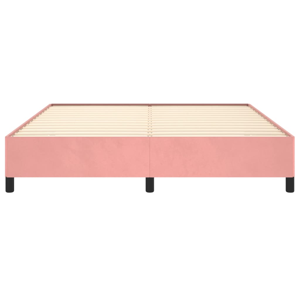 vidaXL Estructura de cama de terciopelo rosa 160x200 cm