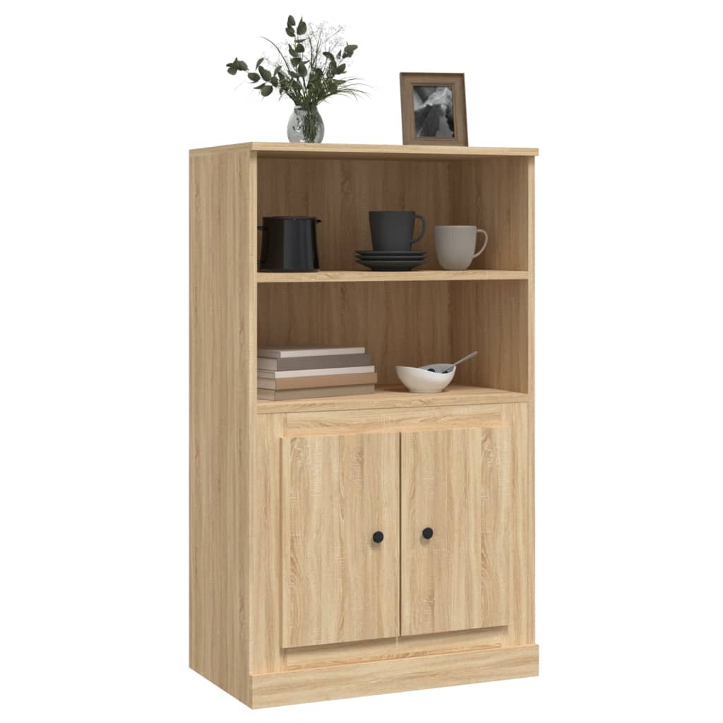 vidaXL Aparador de madera contrachapada roble Sonoma 60x35,5x103,5 cm