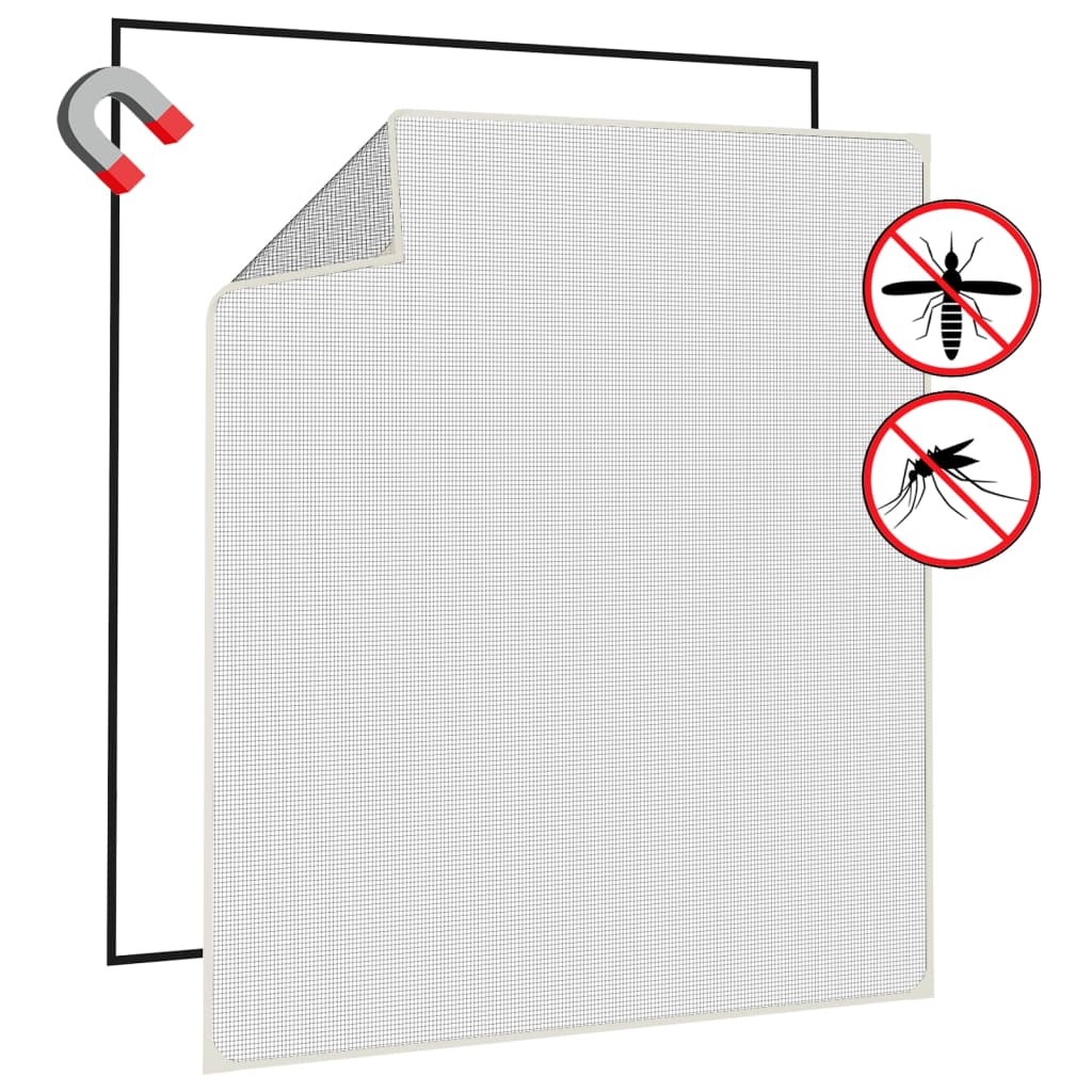 vidaXL Mosquitera magnética para ventanas blanco 130x150 cm