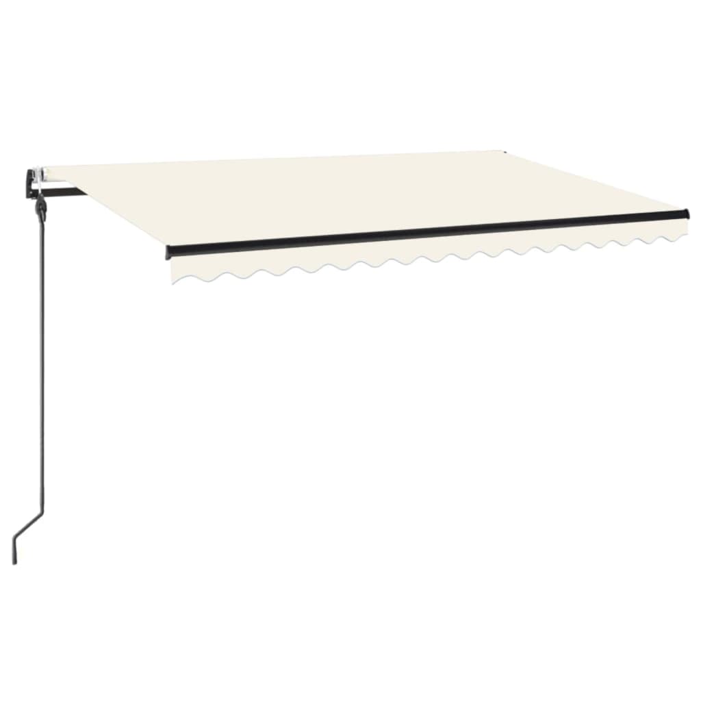 vidaXL Toldo automático con LED y sensor de viento crema 450x300 cm