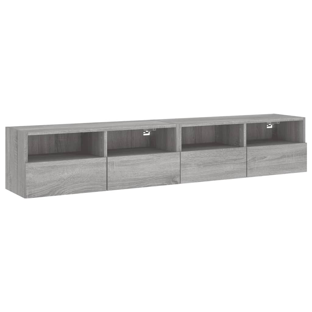 vidaXL Muebles de pared para TV 2 uds madera gris Sonoma 80x30x30 cm