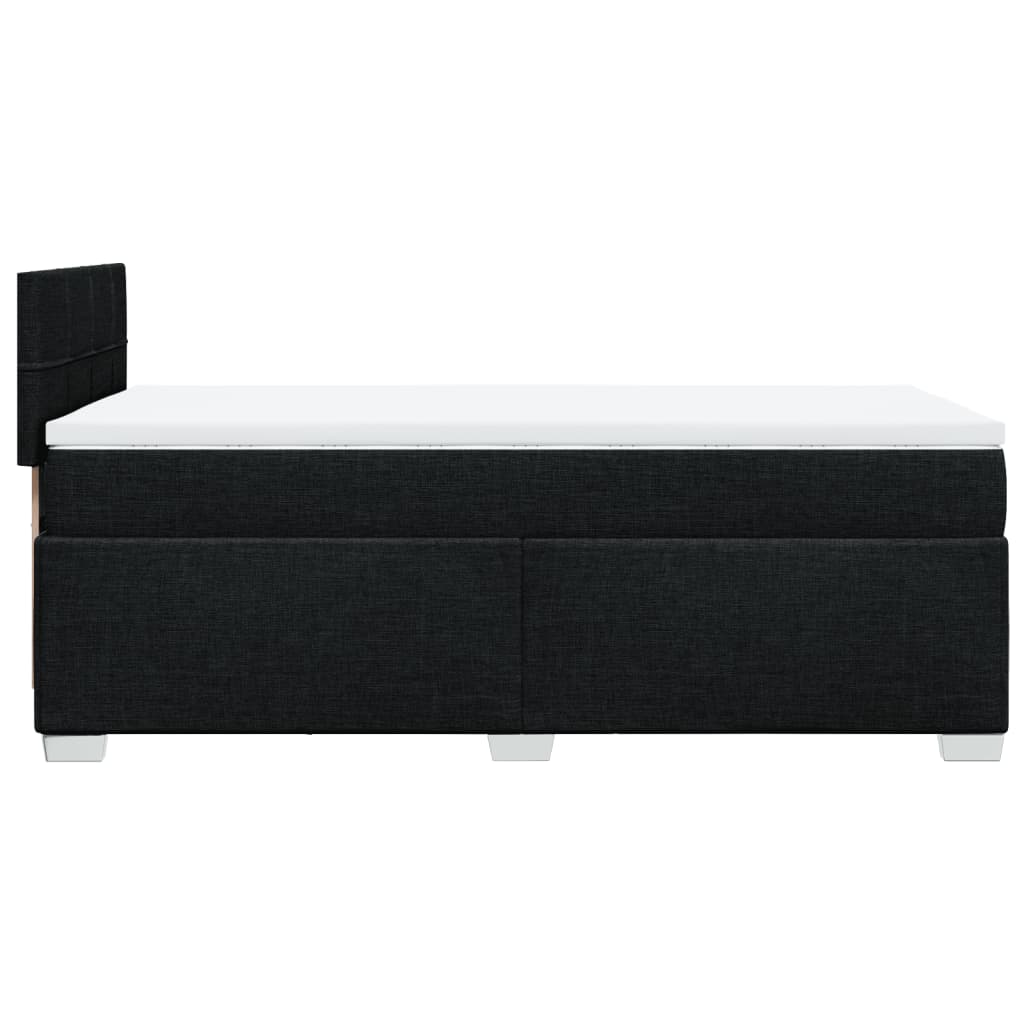 vidaXL Cama box spring con colchón tela negro 90x190 cm