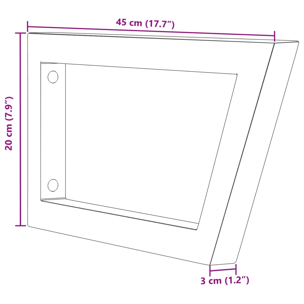 vidaXL Soportes estante de lavabo 2 unidades trapecio acero blanco