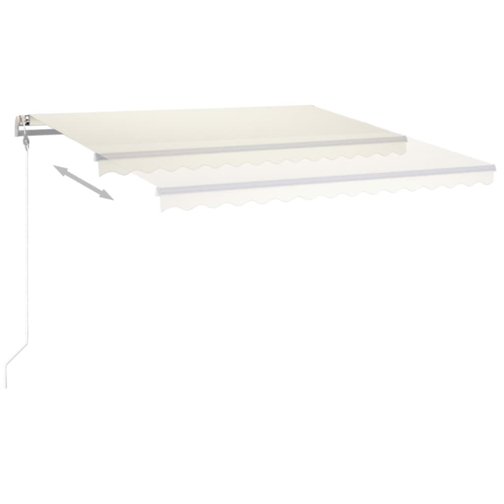 vidaXL Toldo automático con LED y sensor de viento crema 450x300 cm