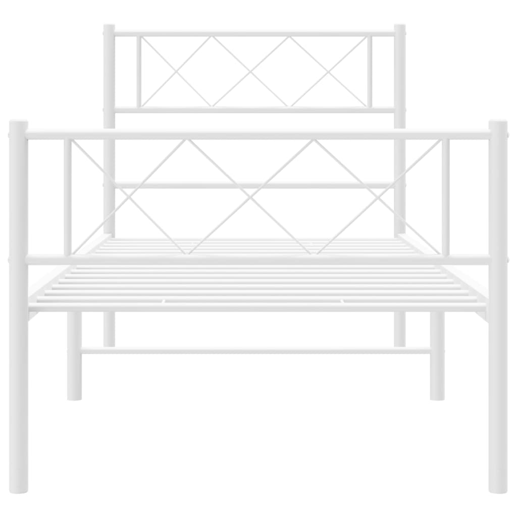 vidaXL Estructura cama sin colchón con estribo metal blanco 107x203 cm