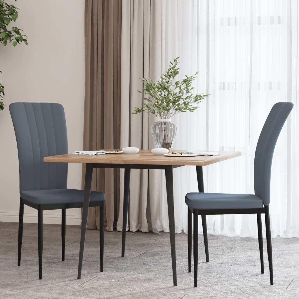 vidaXL Sillas de comedor 2 unidades terciopelo gris oscuro