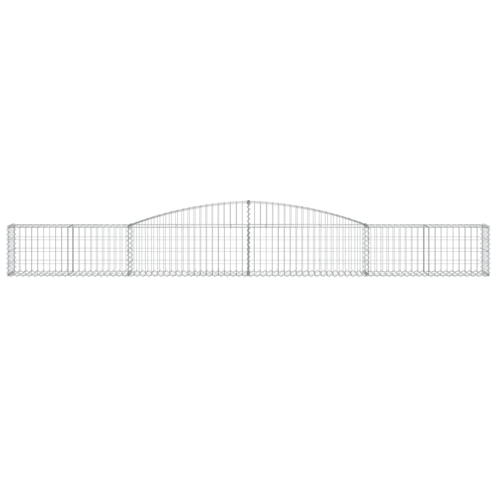 vidaXL Cestas de gaviones 3 uds forma de arco hierro 400x30x40/60 cm