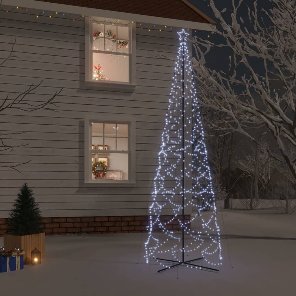 vidaXL Árbol de Navidad cónico 1400 LED blanco frío 160x500 cm