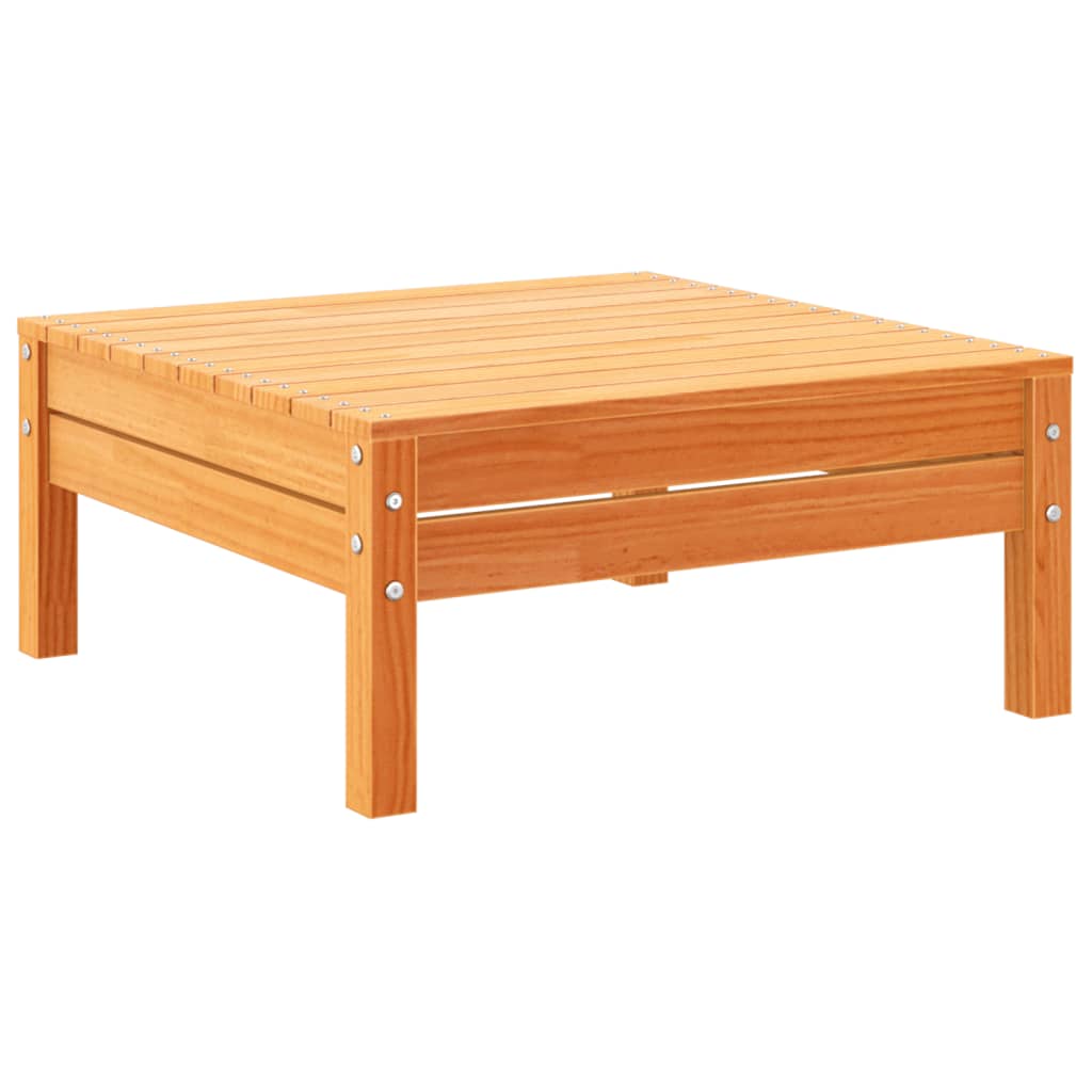 vidaXL Set de sofás jardín 9 pzas con cojines madera pino marrón cera