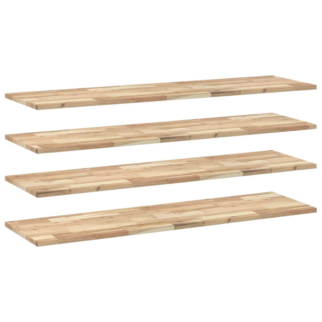 vidaXL Estantes flotantes 4 uds madera acacia sin tratar 160x40x2 cm