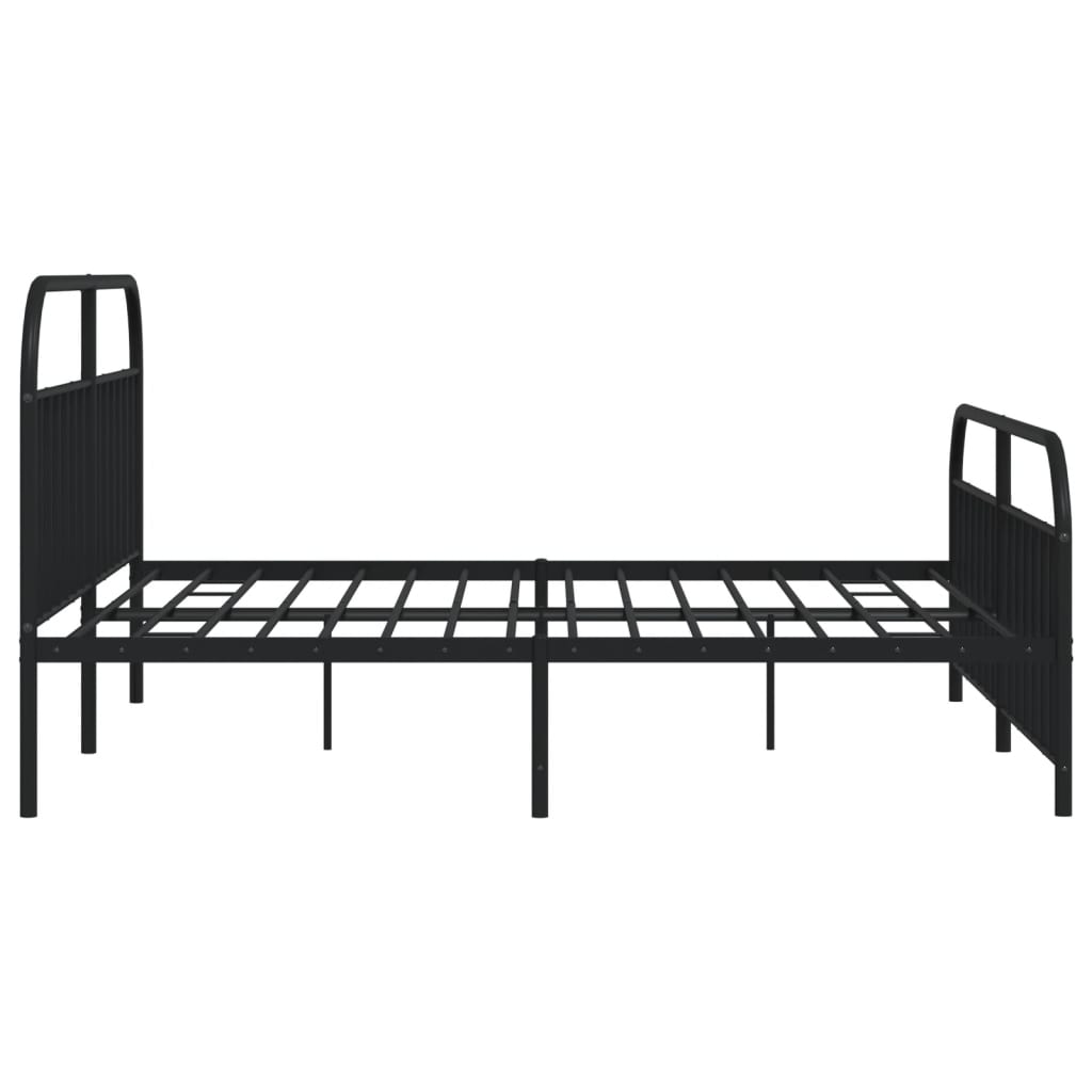 vidaXL Estructura cama sin colchón con estribo metal negro 193x203 cm