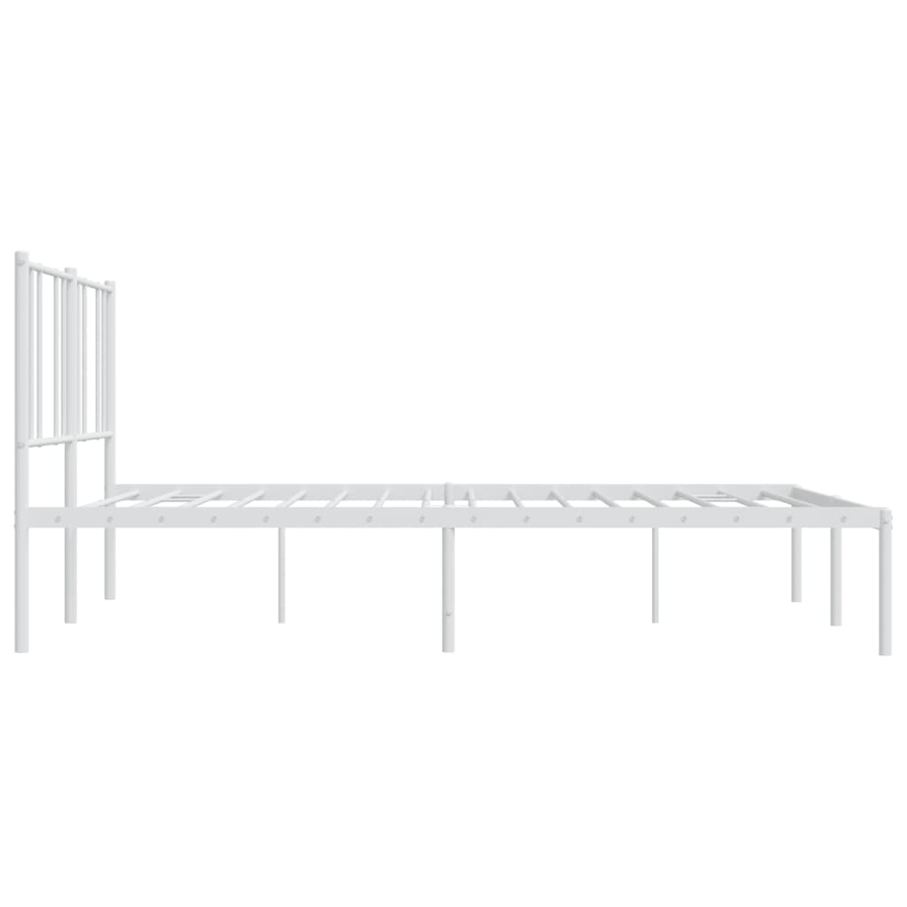 vidaXL Estructura cama sin colchón con cabecero metal blanco 183x213cm