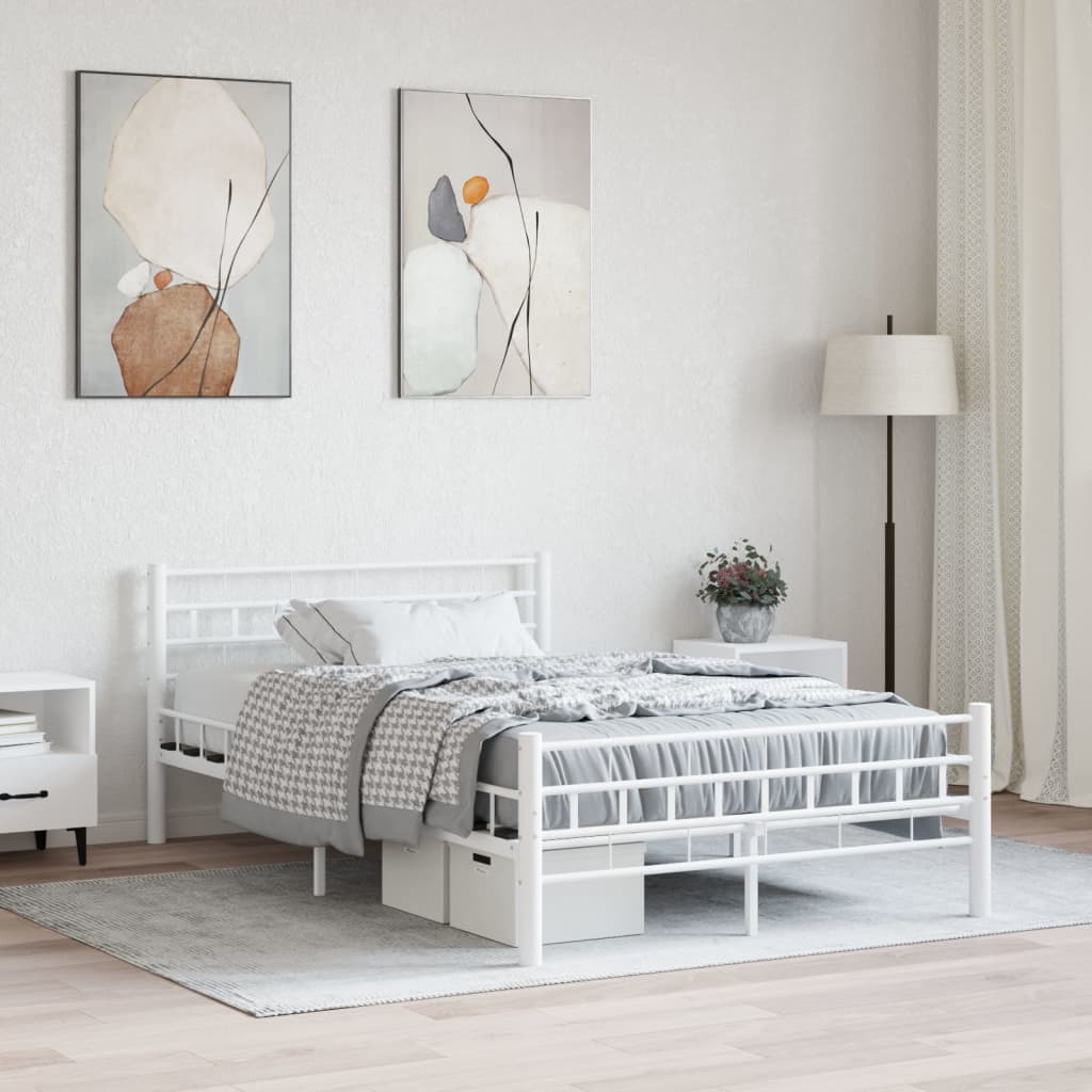 vidaXL Estructura de cama sin colchón metal blanco 140x200 cm