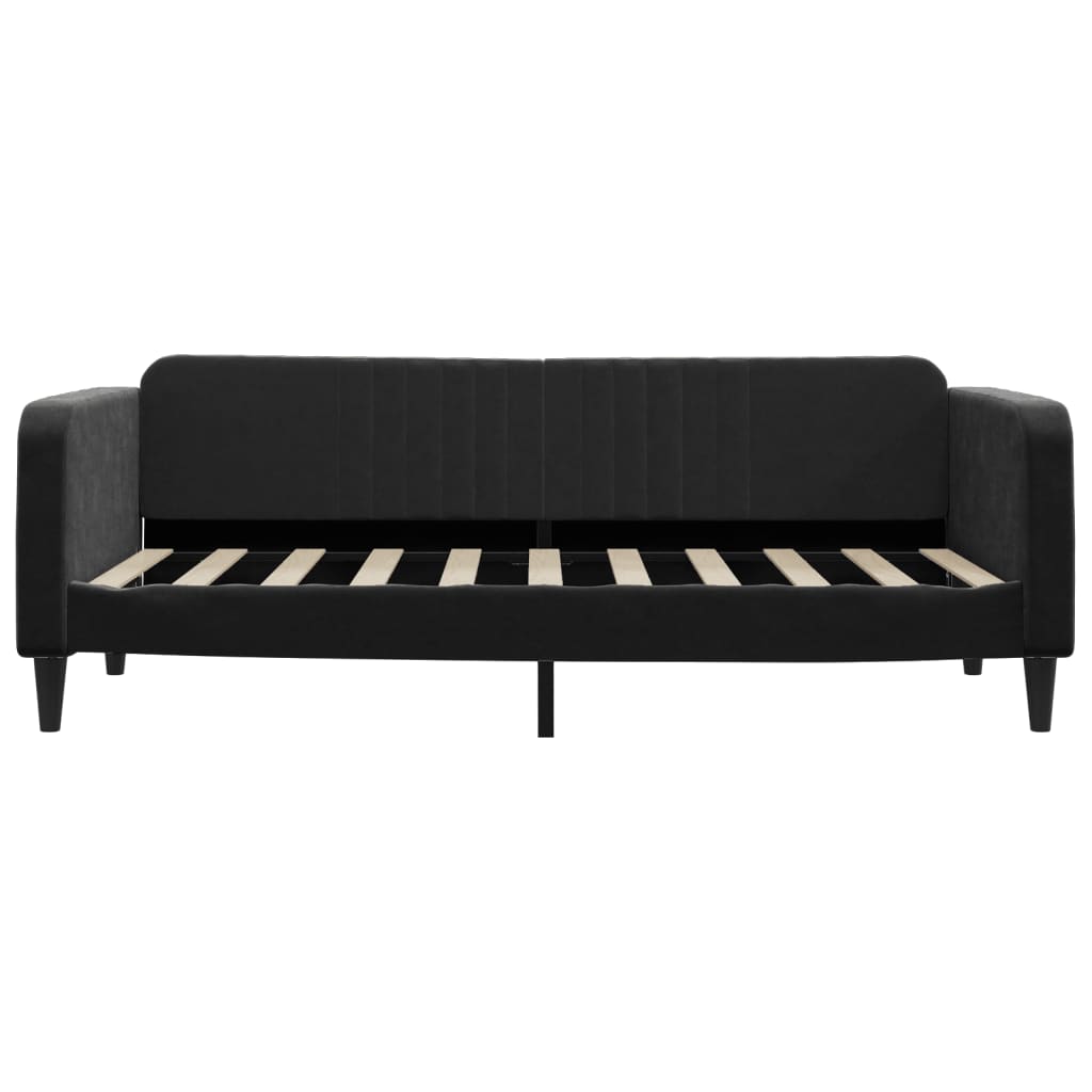 vidaXL Sofá cama con colchón terciopelo negro 90x190 cm