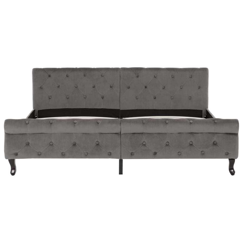 vidaXL Estructura de cama sin colchón terciopelo gris 180x200 cm