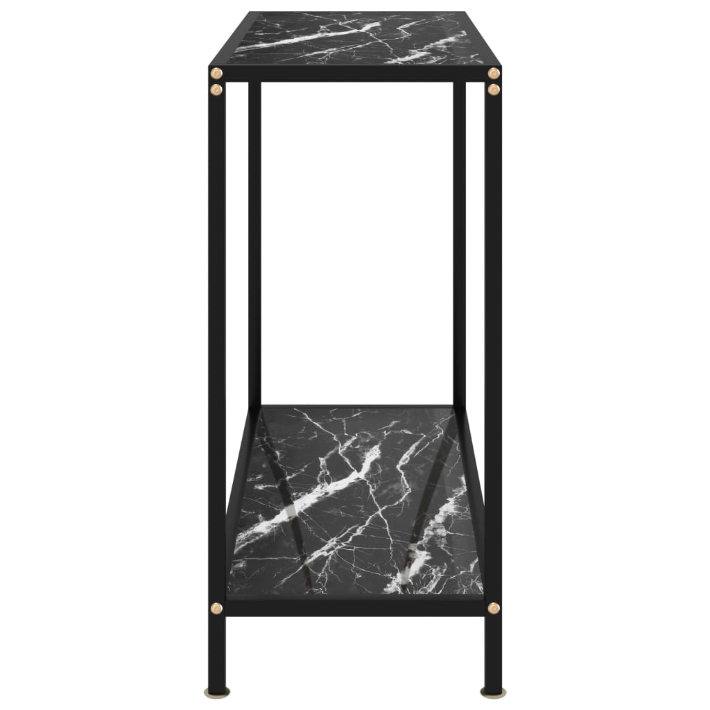 vidaXL Mesa de consola negro vidrio templado 80x35x75 cm