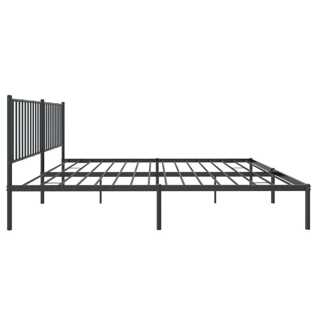 vidaXL Estructura de cama con cabecero metal negro 180x200 cm