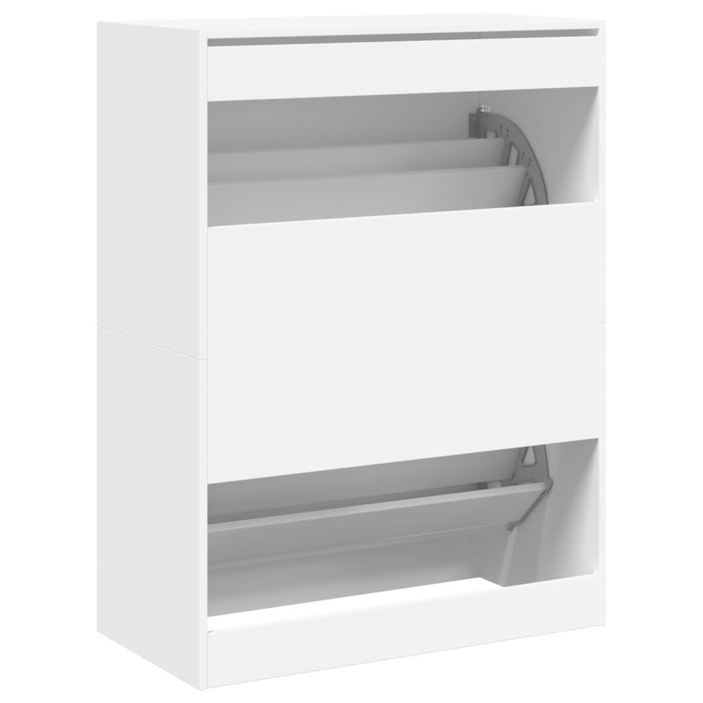 vidaXL Mueble zapatero con 2 cajones abatibles blanco 80x42x108 cm