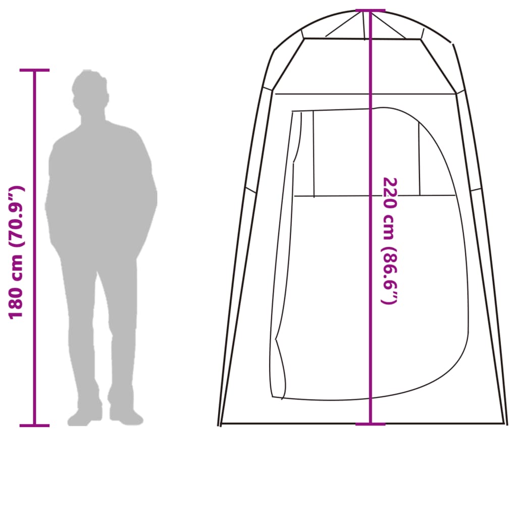 vidaXL Tienda cambiador privacidad liberación rápida impermeable verde