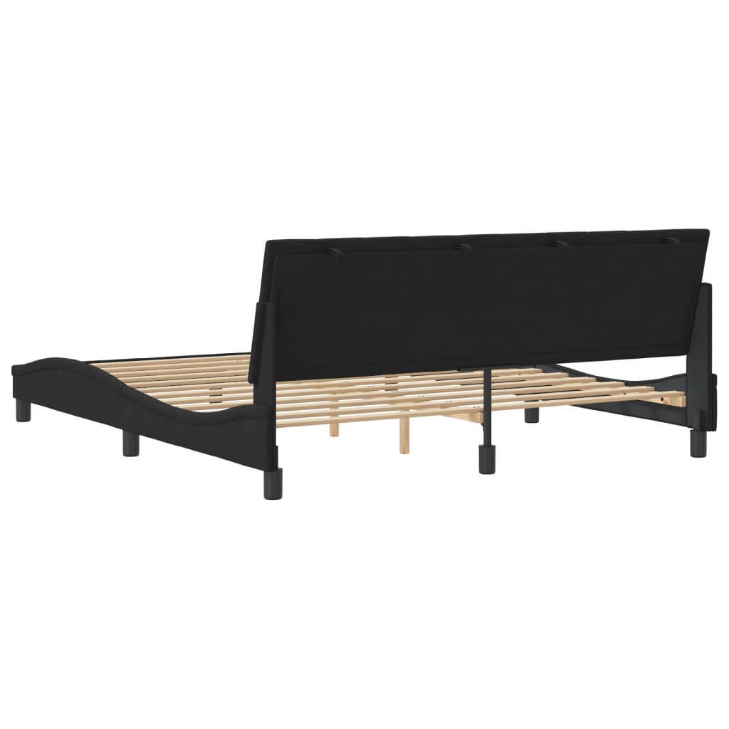 vidaXL Estructura de cama con cabecero de terciopelo negro 180x200 cm