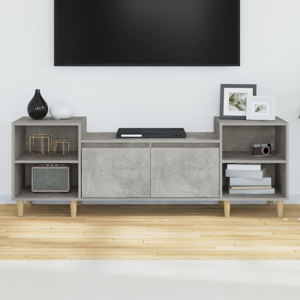 vidaXL Mueble para TV madera contrachapada gris hormigón 160x35x55 cm