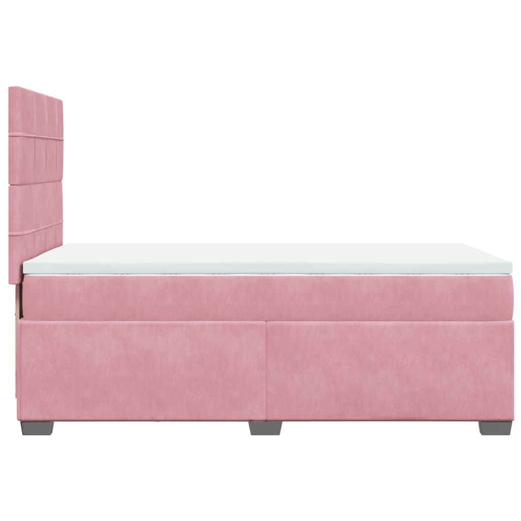 vidaXL Cama box spring con colchón terciopelo rosa 80x200 cm