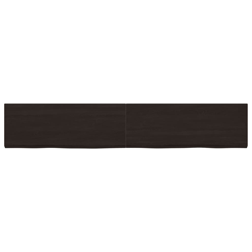 vidaXL Tablero mesa madera roble tratada marrón oscuro 220x40x(2-4) cm