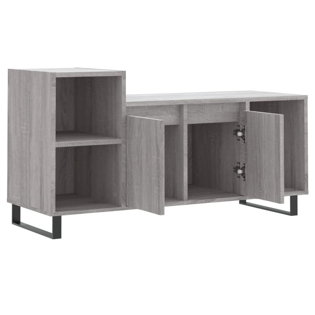 vidaXL Mueble de TV madera contrachapada gris Sonoma 100x35x55 cm