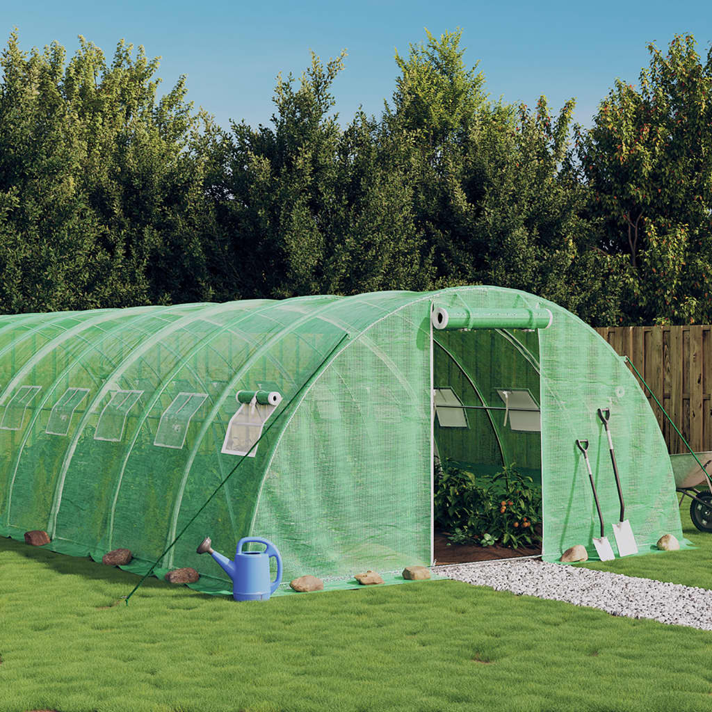 vidaXL Invernadero con estructura de acero verde 24 m² 6x4x2 m