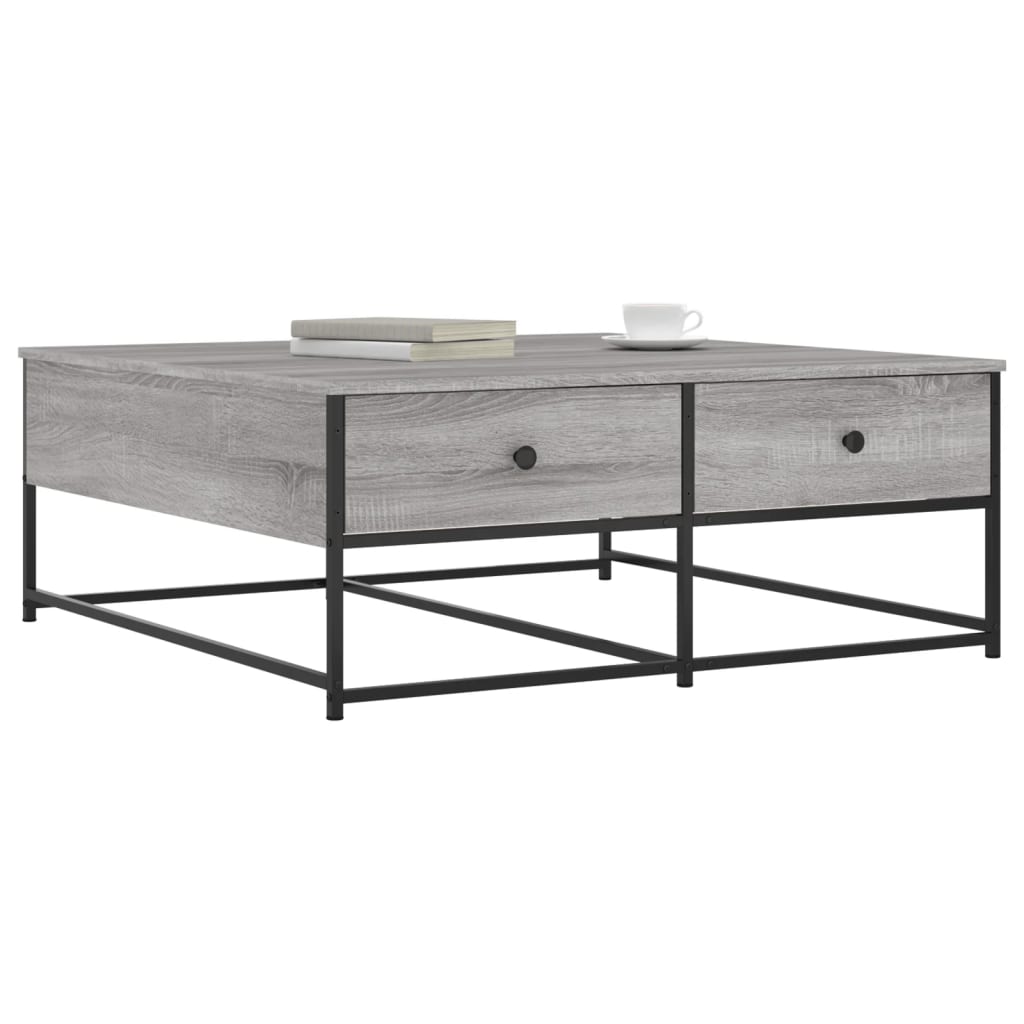 vidaXL Mesa de centro madera de ingeniería gris Sonoma 100x99x40 cm