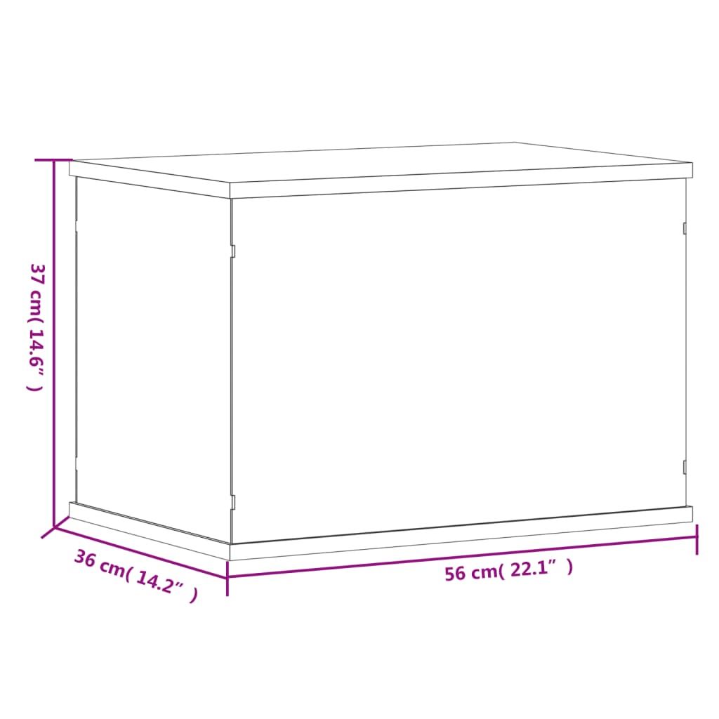 vidaXL Caja de exposición acrílico transparente 56x36x37 cm