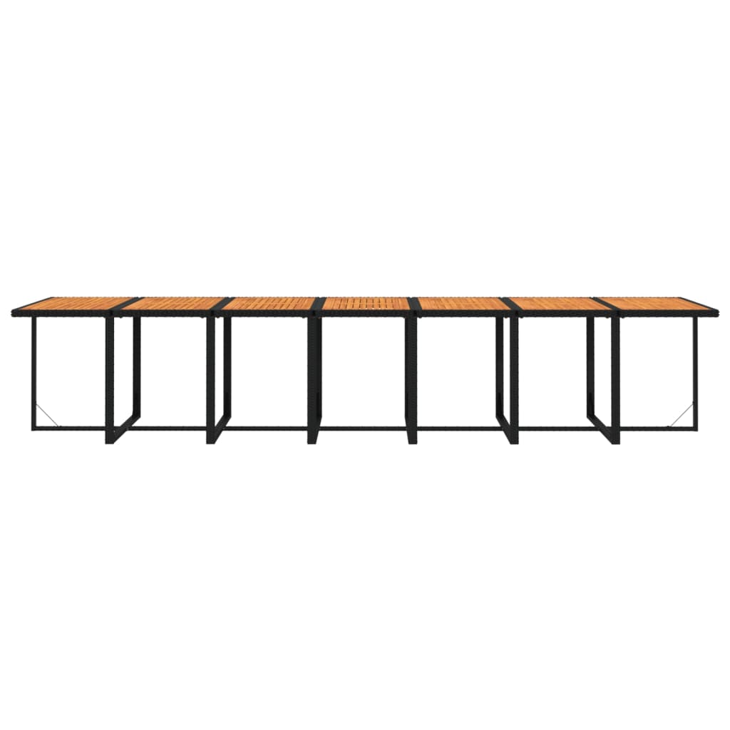 vidaXL Set de comedor jardín 19 pzas con cojines ratán sintético negro