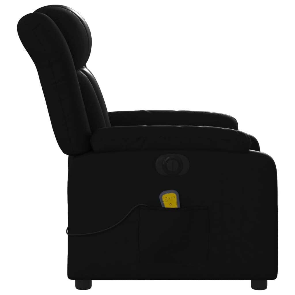 vidaXL Sillón de masaje reclinable eléctrico cuero sintético negro