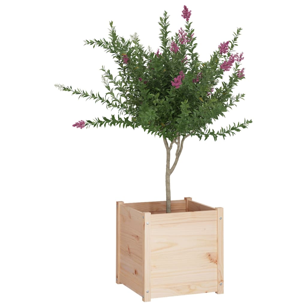 vidaXL Jardinera de madera maciza de pino 50x50x50 cm