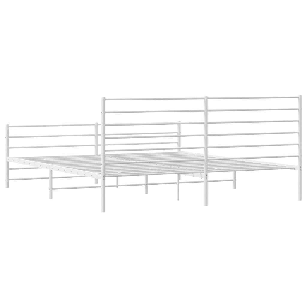 vidaXL Estructura cama sin colchón con estribo metal blanco 180x200 cm